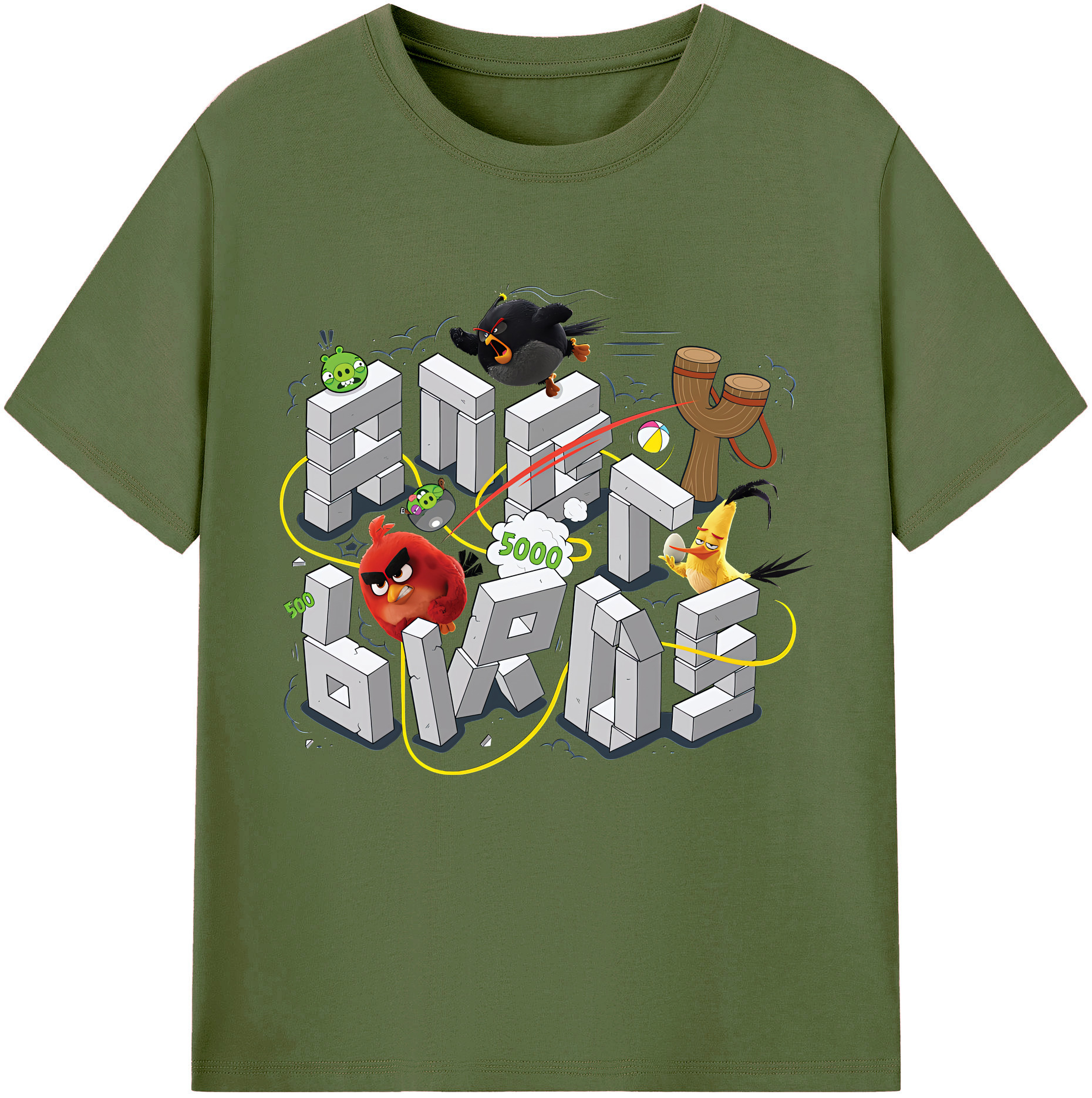 （画像用） Angry Birds アングリーバード 綿100％半袖Tシャツ（フロントプリント）